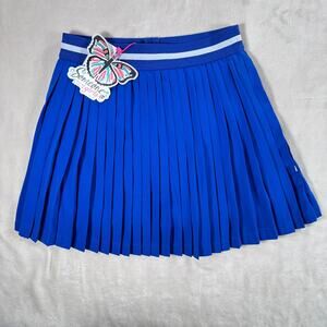 Someone Kids Size 152/12 Blue Pleated Elastic Waist Lined Skirt New
